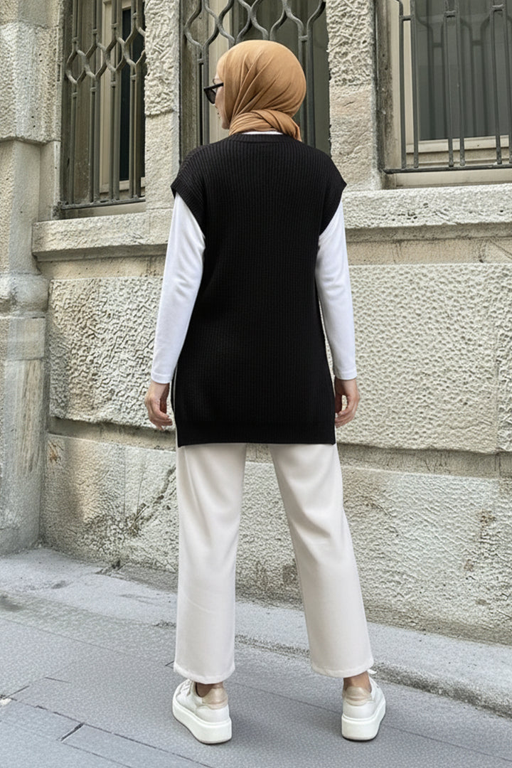 BNG Women Oversize Triko Süveter H25305 Siyah - Washington