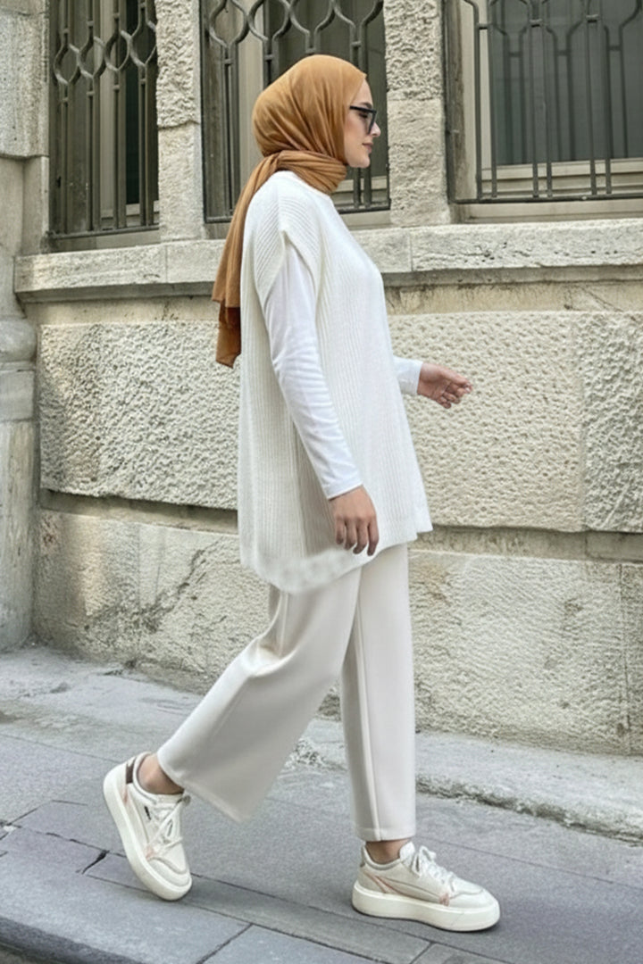 BNG Women Oversize Triko Süveter H25305 Taş Rengi - Sabinas