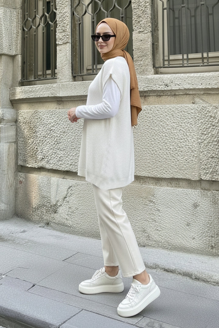 BNG Women Oversize Triko Süveter H25305 Taş Rengi - Sabinas