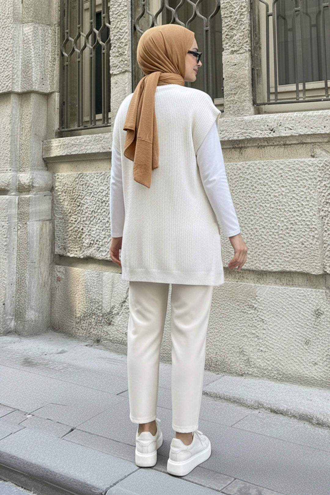 BNG Women Oversize Triko Süveter H25305 Taş Rengi - Sabinas