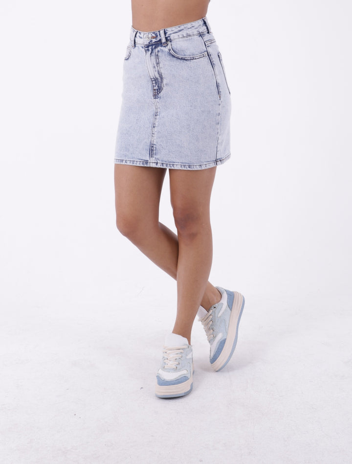 XLJ Short Length Denim Skirt with Stitched Hem Mixed - Saint-Eustache