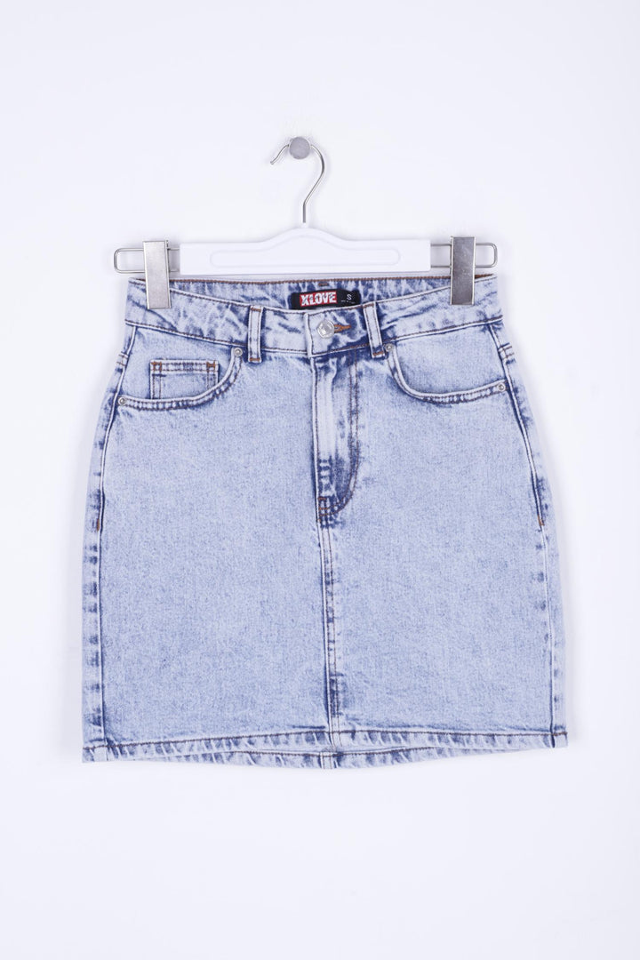 XLJ Short Length Denim Skirt with Stitched Hem Mixed - Saint-Eustache