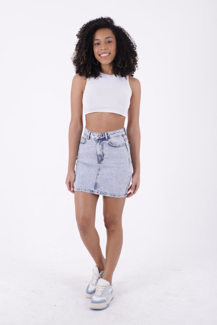 XLJ Short Length Denim Skirt with Stitched Hem Mixed - Saint-Eustache