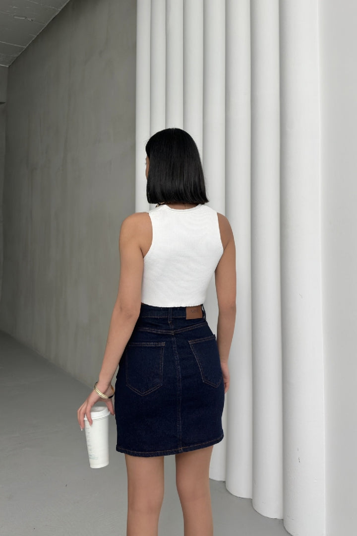 XLJ Short Length Denim Skirt with Stitched Hem Mixed - Cloppenburg