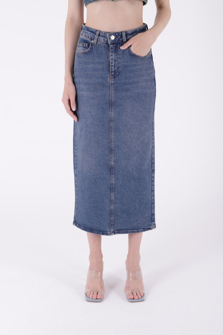 XLJ Classic Long Denim Skirt Mixed - León