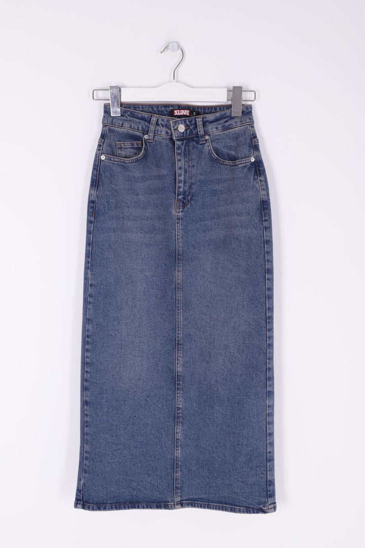 XLJ Classic Long Denim Skirt Mixed - León