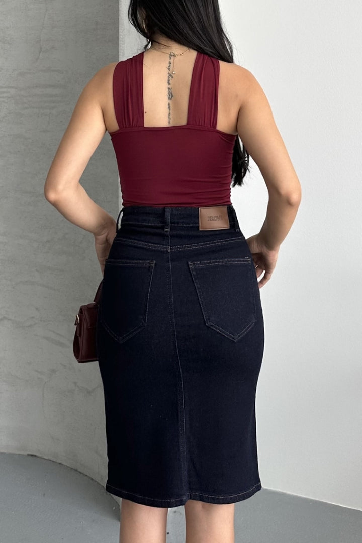 XLJ Classic Mid Length Denim Skirt Mixed - Rîbniţa