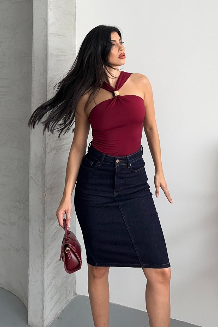 XLJ Classic Mid Length Denim Skirt Mixed - Rîbniţa