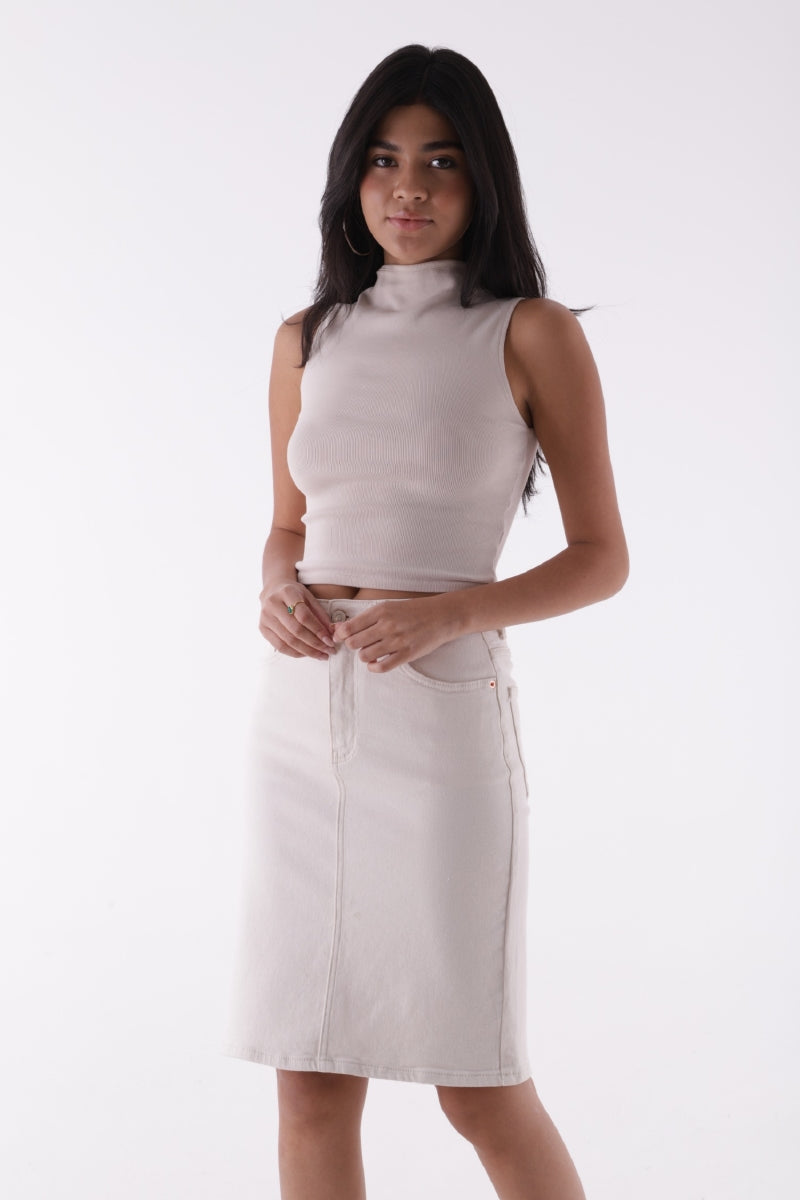 XLJ Classic Mid Length Denim Skirt Mixed - Mantes-la-Jolie
