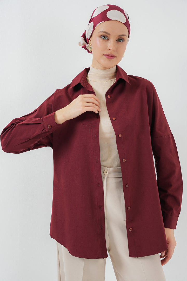 BGD Women Oversize Basic Hijab Shirt - Purple - Mildura