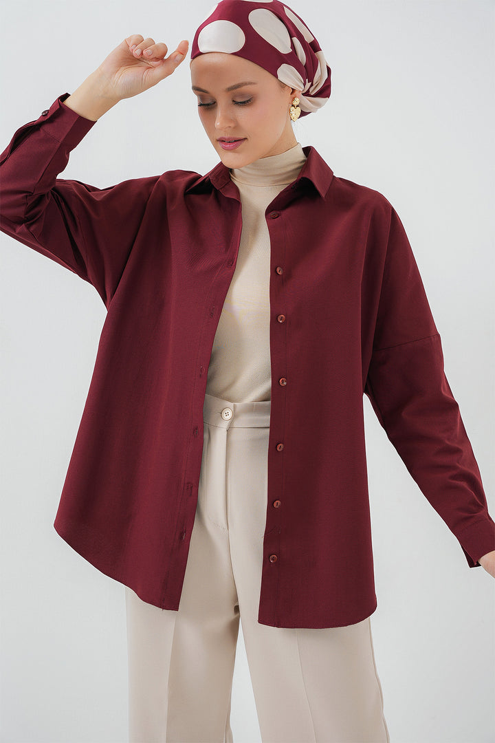 BGD Women Oversize Basic Hijab Shirt - Purple - Mildura