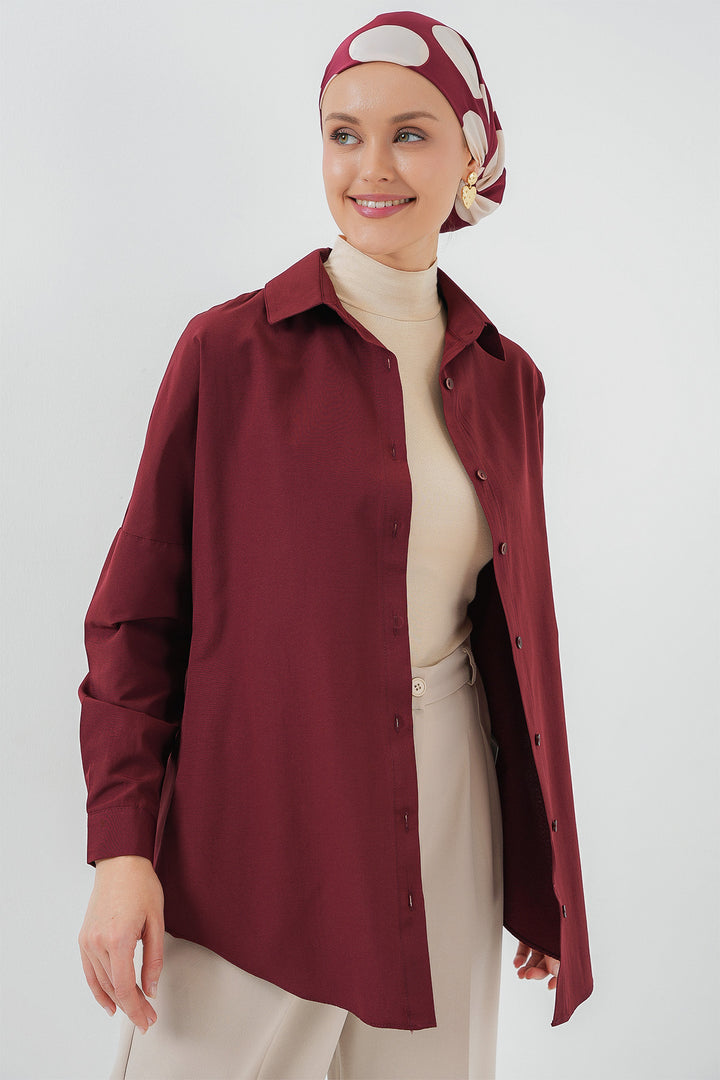 BGD Women Oversize Basic Hijab Shirt - Purple - Mildura