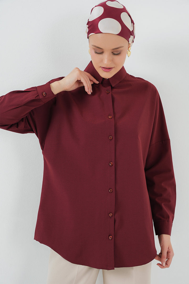 BGD Women Oversize Basic Hijab Shirt - Purple - Mildura