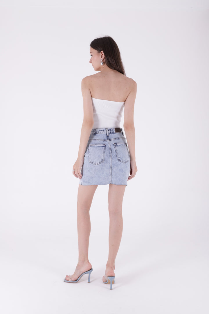XLJ Mini Denim Skirt with Triangle Detail Mixed - Soest