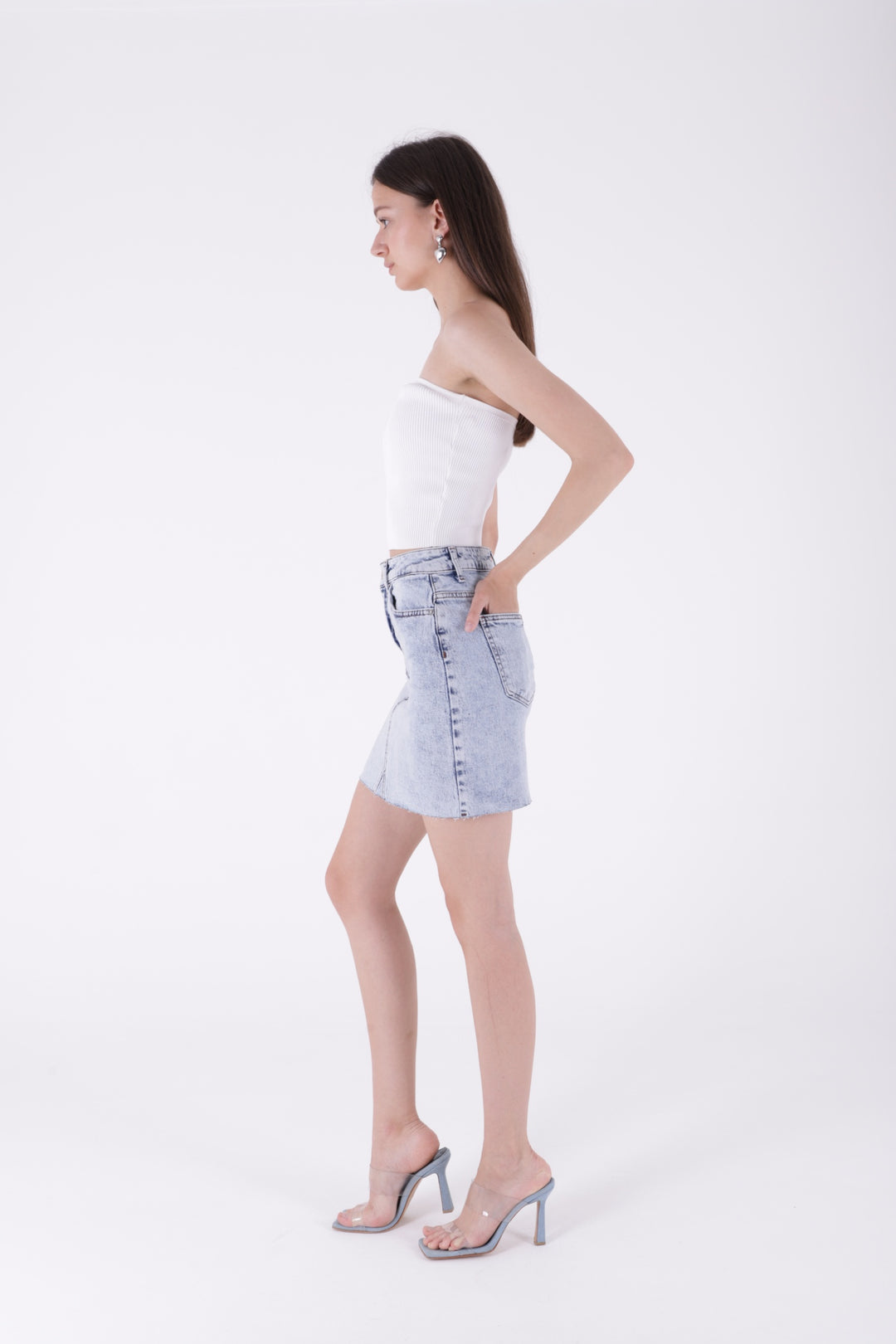 XLJ Mini Denim Skirt with Triangle Detail Mixed - Soest