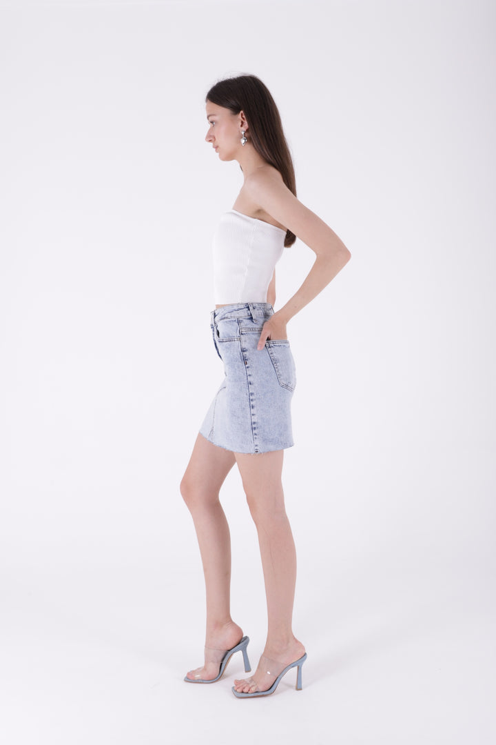 XLJ Mini Denim Skirt with Triangle Detail Mixed - Soest