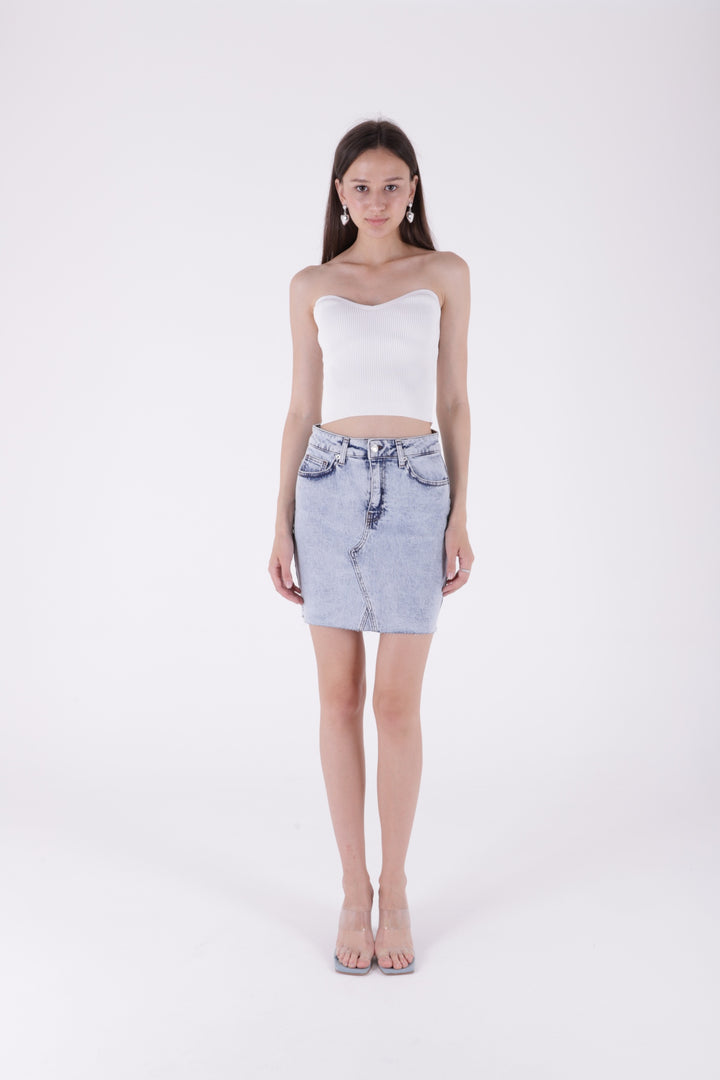 XLJ Mini Denim Skirt with Triangle Detail Mixed - Soest