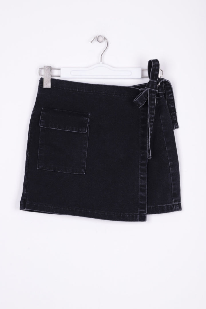 XLJ Square Pocket and Tie Detailed Short Denim Skirt - Aveiro