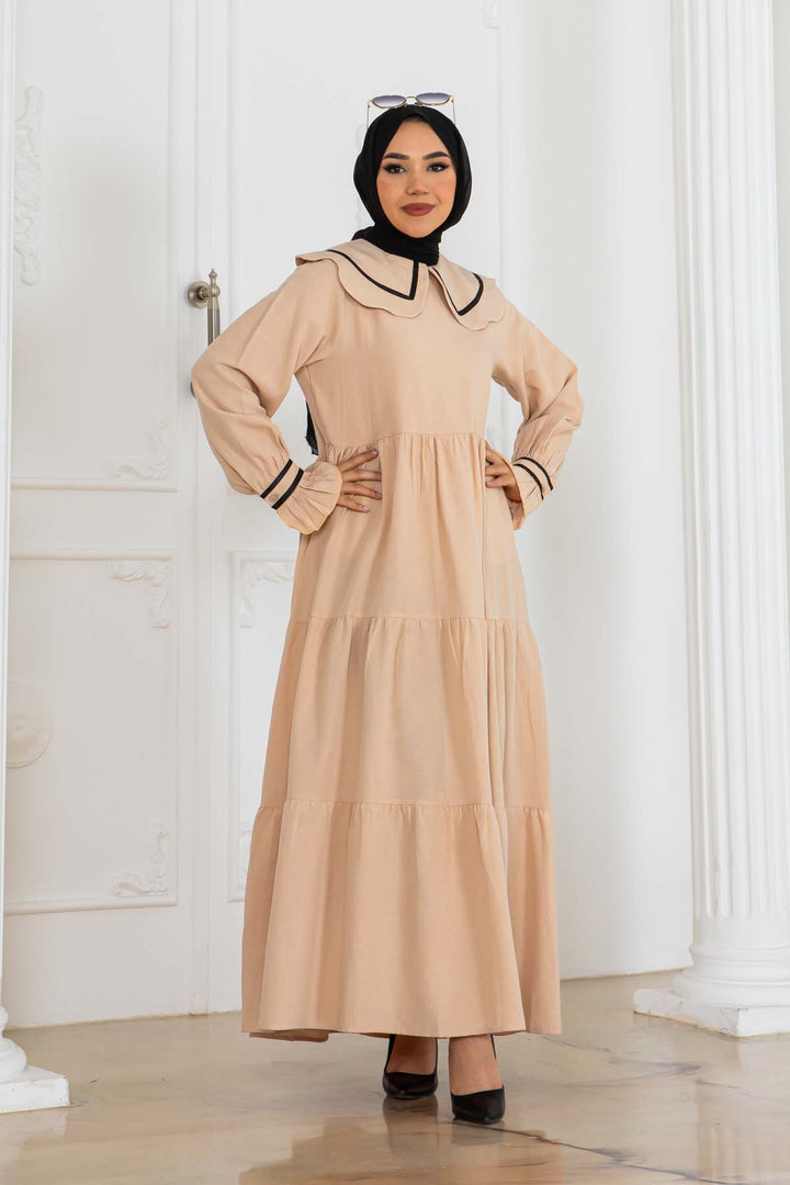 BNG Women Baby Collar Dress Beige 2113 - Marino