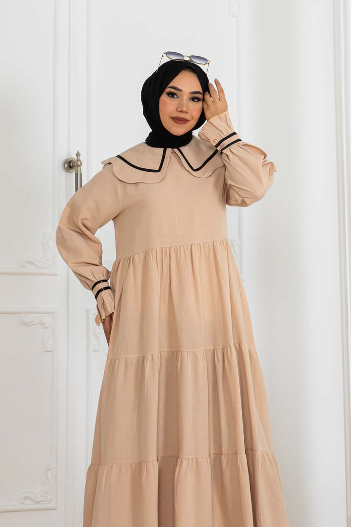 BNG Women Baby Collar Dress Beige 2113 - Santa Barbara