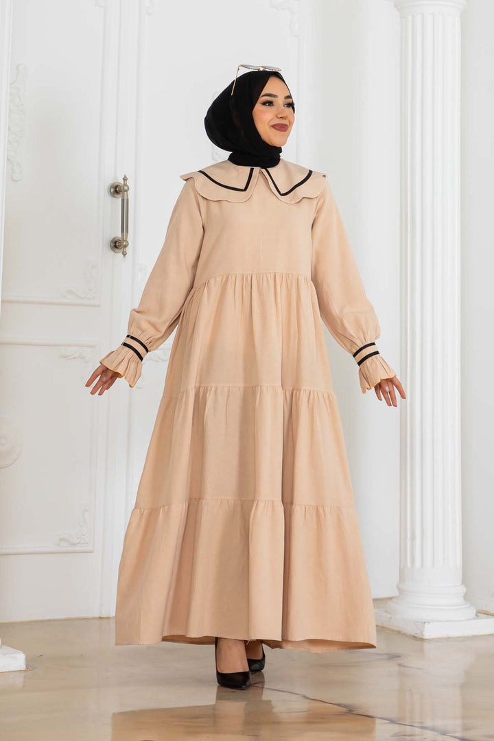 BNG Women Baby Collar Dress Beige 2113 - Santa Barbara