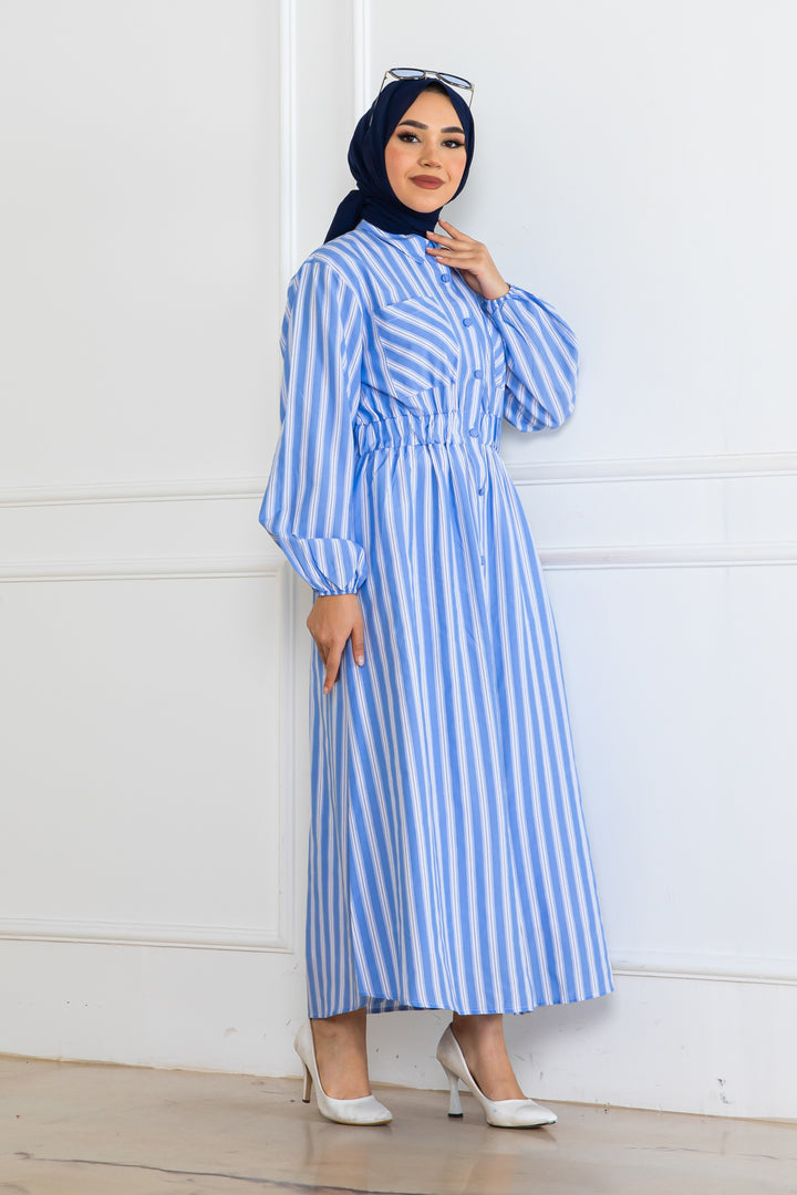 BNG Women Striped Shirt Dress Blue 2132 - Tlalmanalco