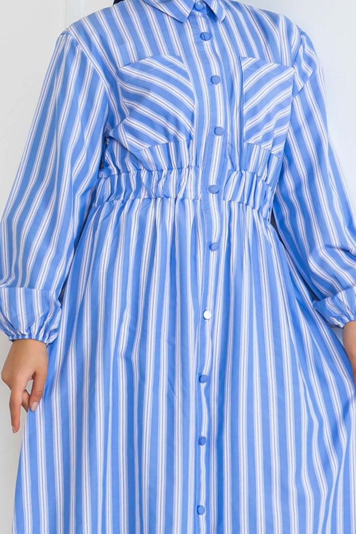 BNG Women Striped Shirt Dress Blue 2132 - Tlalmanalco