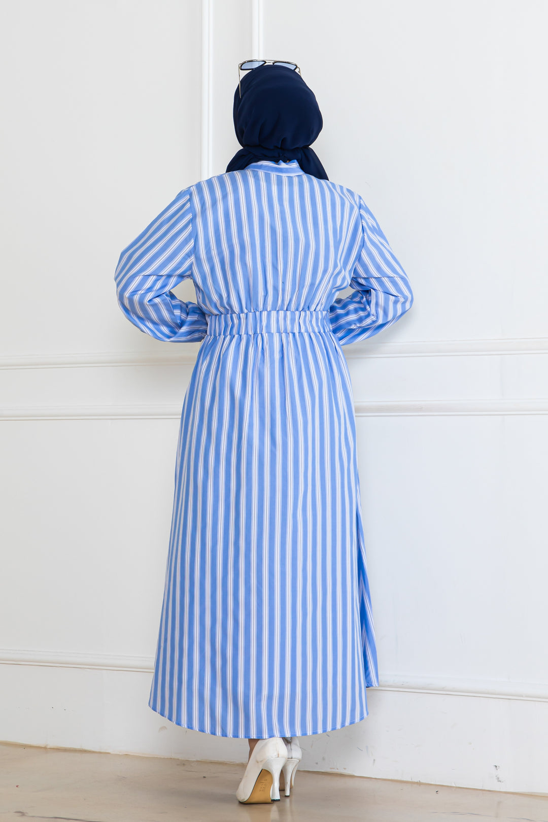 BNG Women Striped Shirt Dress Blue 2132 - Tlalmanalco