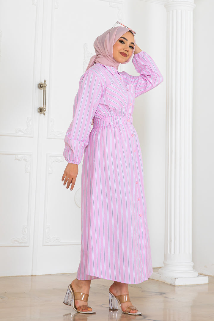 BNG Women Striped Shirt Dress Pink 2132 - Carlisle