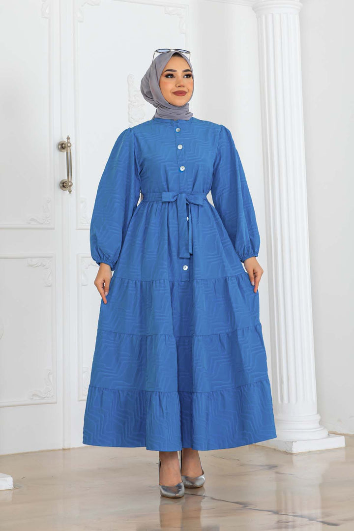 BNG Women Embossed Pattern Dress Blue 2119 - Monopoli