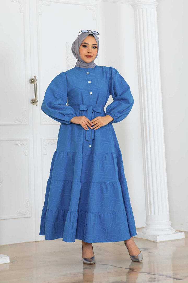 BNG Women Embossed Pattern Dress Blue 2119 - Antioch