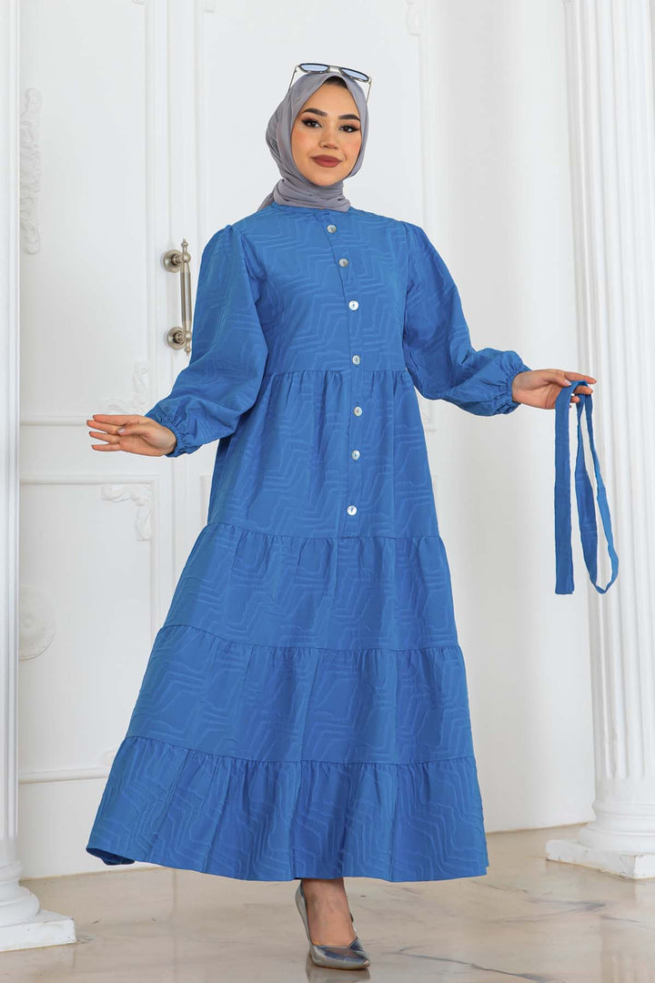 BNG Women Embossed Pattern Dress Blue 2119 - Monopoli