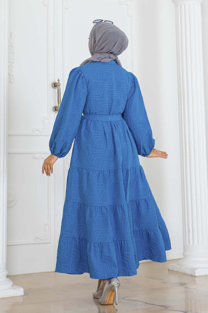 BNG Women Embossed Pattern Dress Blue 2119 - Monopoli
