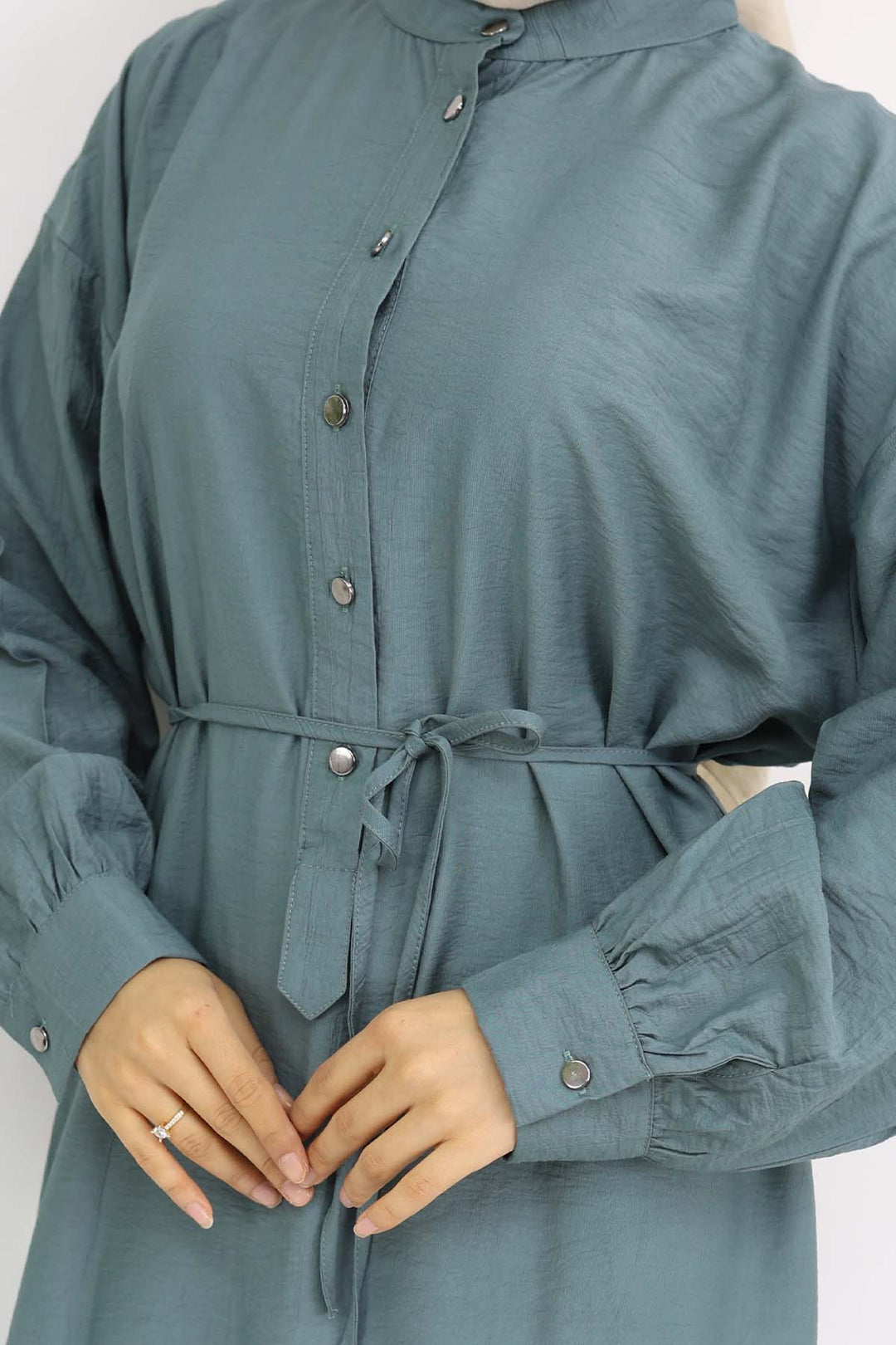 BNG Women Önü Düğmeli Bağlamalı Elbise Çağla 2242 - Rüsselsheim