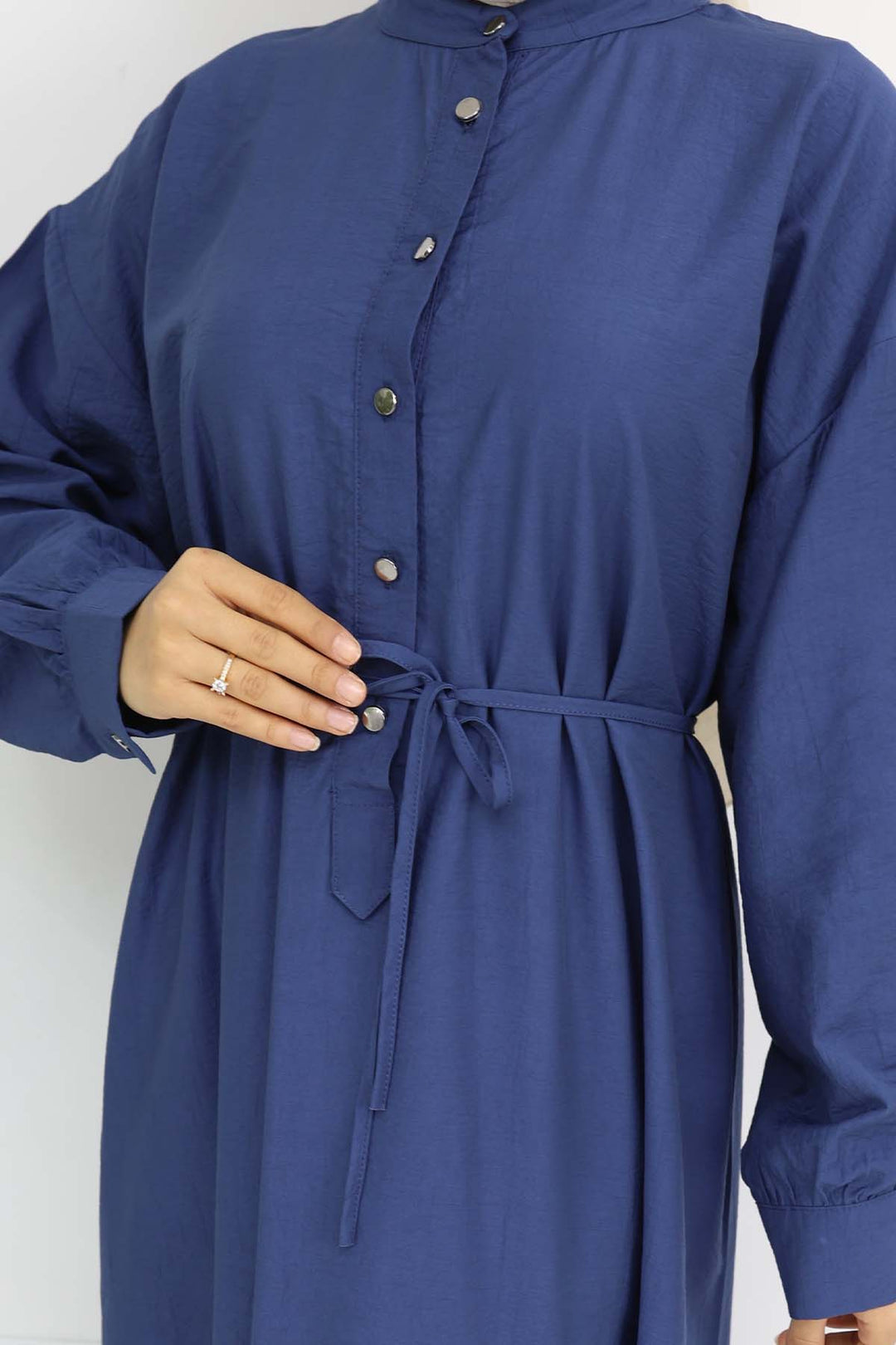 BNG Women Front Buttoned Tied Dress Navy 2242 - Rostock