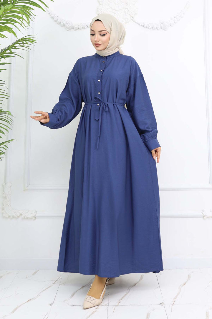 BNG Women Front Buttoned Tied Dress Navy 2242 - Rostock