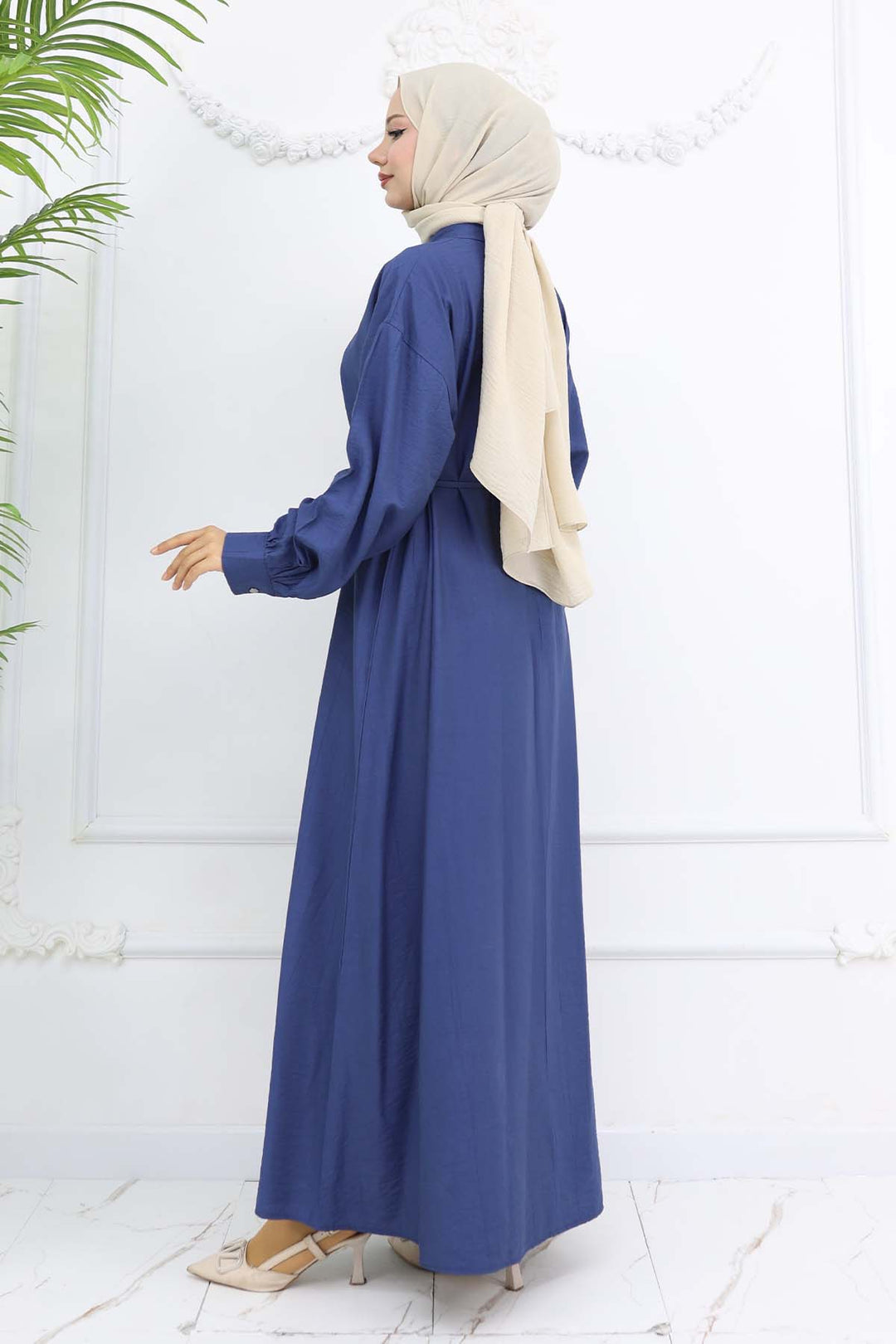 BNG Women Front Buttoned Tied Dress Navy 2242 - Rostock