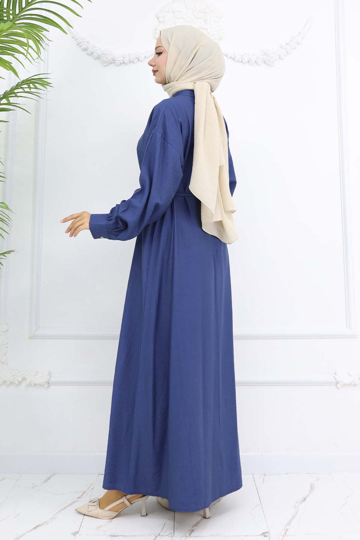 BNG Women Front Buttoned Tied Dress Navy 2242 - Rostock