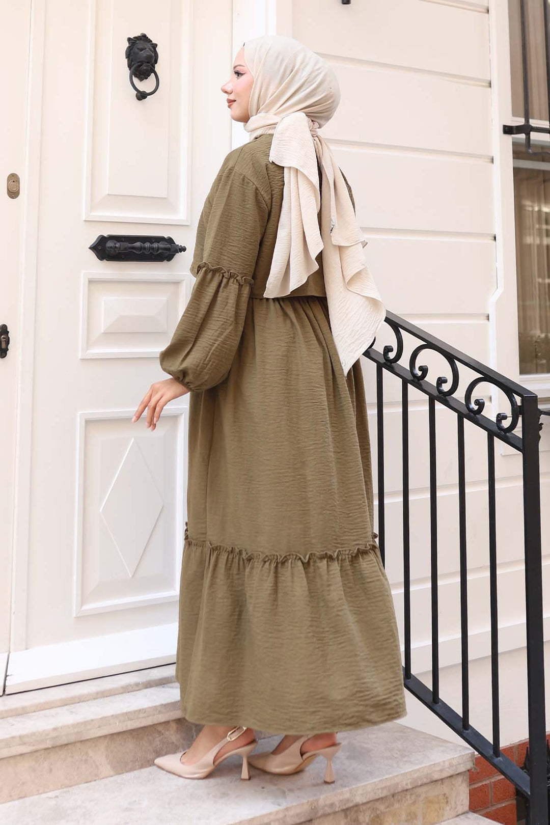 BNG Women Fiyonk Detaylı Elbise Takım Haki 2271 - Fort McMurray