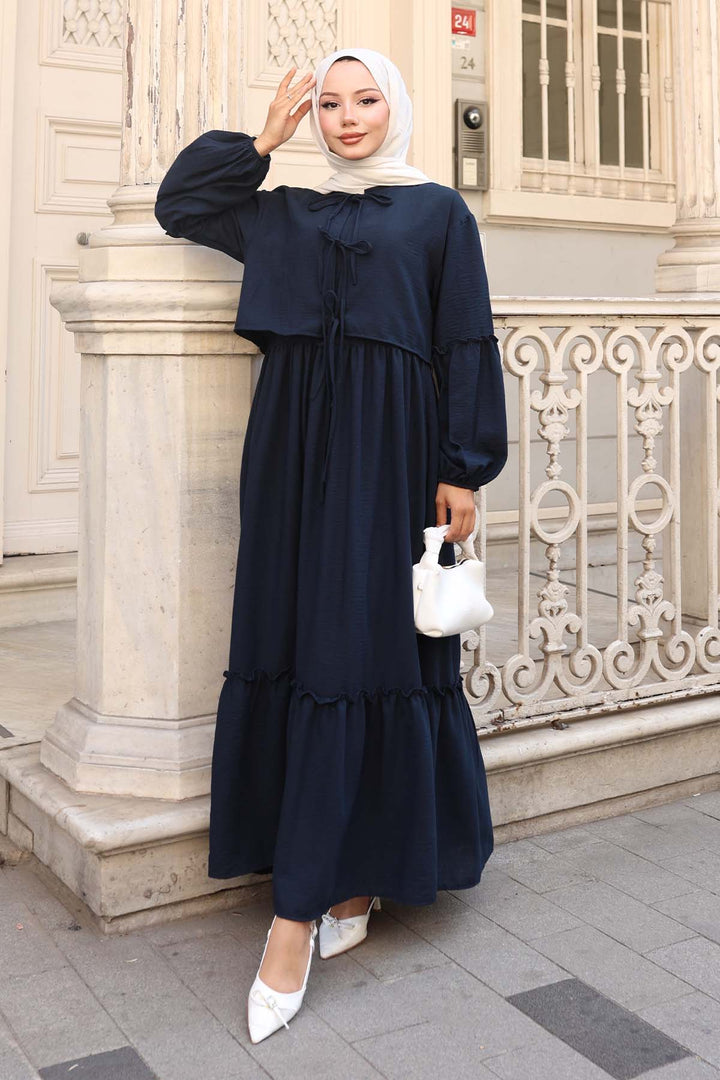 BNG Women Bow Detail Dress Suit Navy 2271 - Calexico