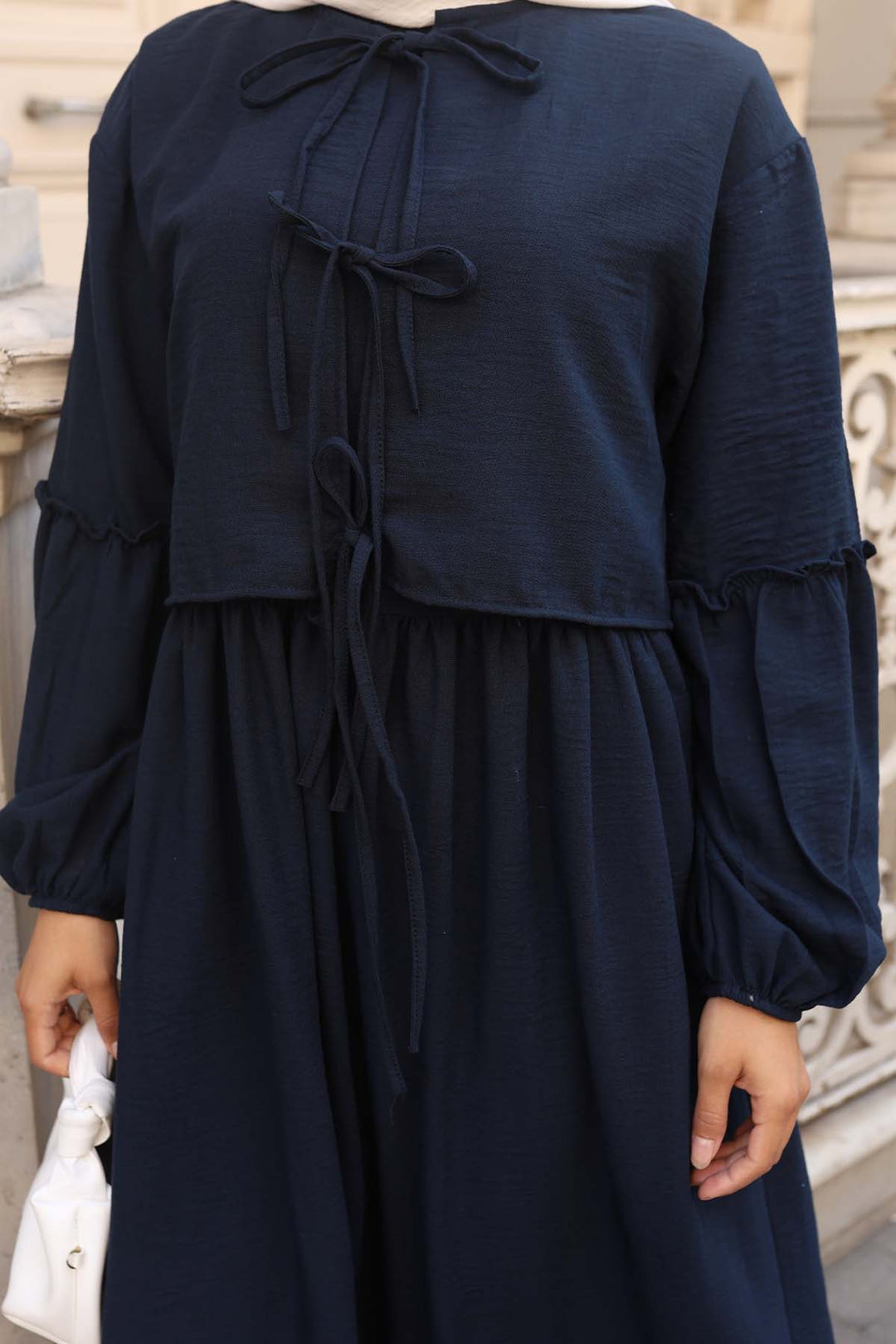 BNG Women Bow Detail Dress Suit Navy 2271 - Calexico