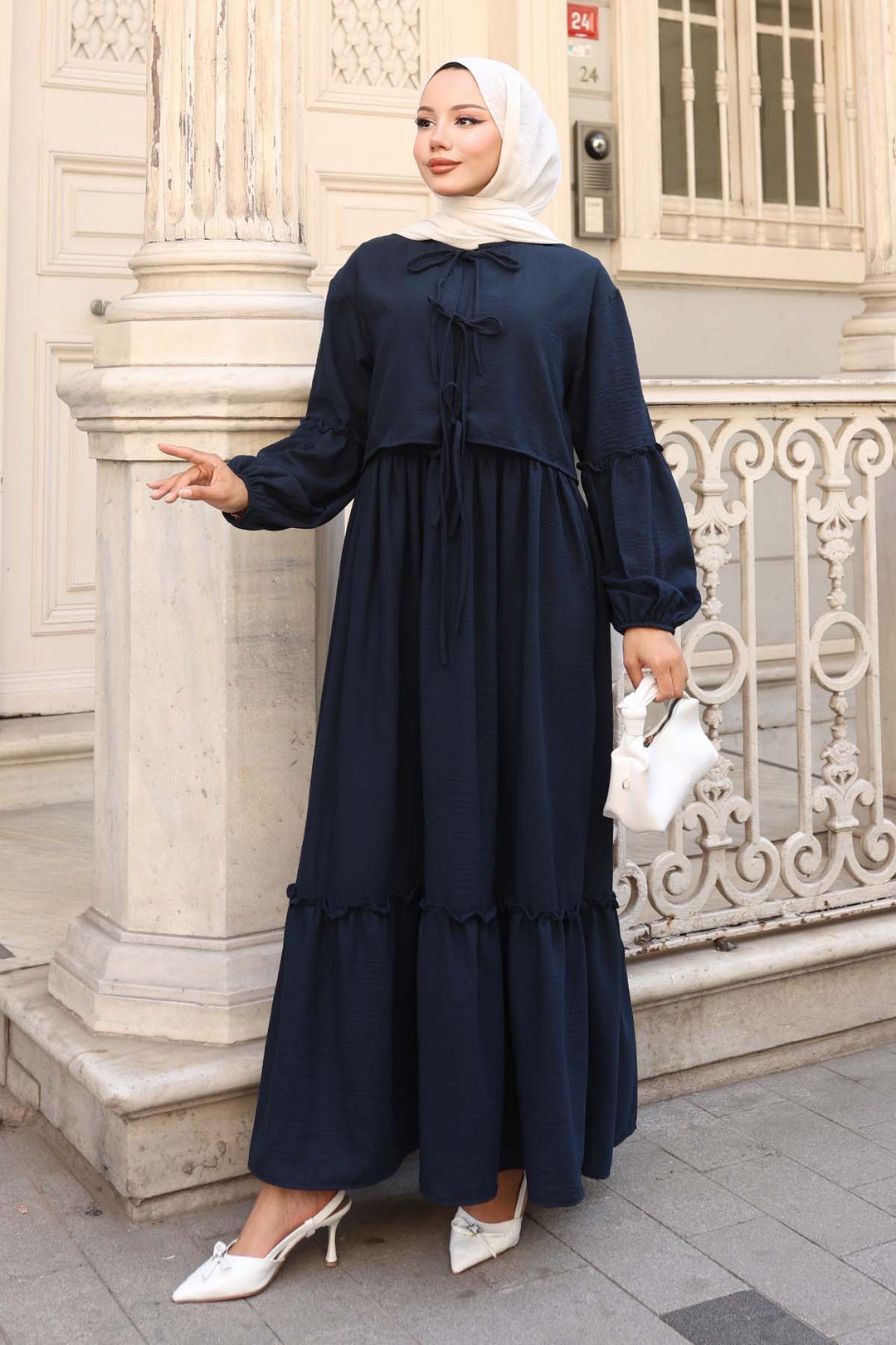 BNG Women Bow Detail Dress Suit Navy 2271 - Calexico