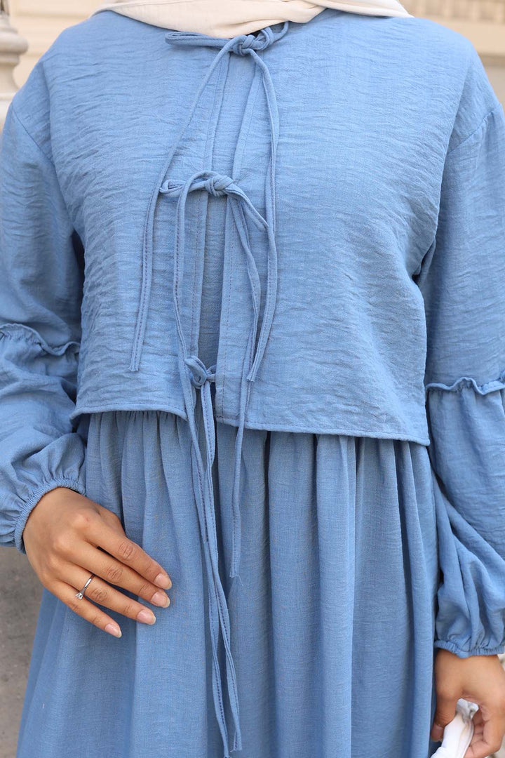 BNG Women Bow Detail Dress Suit Blue 2271 - Vineland