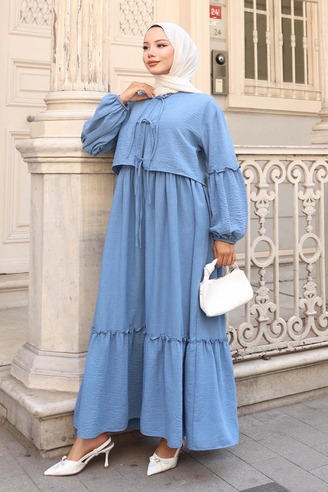 BNG Women Bow Detail Dress Suit Blue 2271 - Vineland