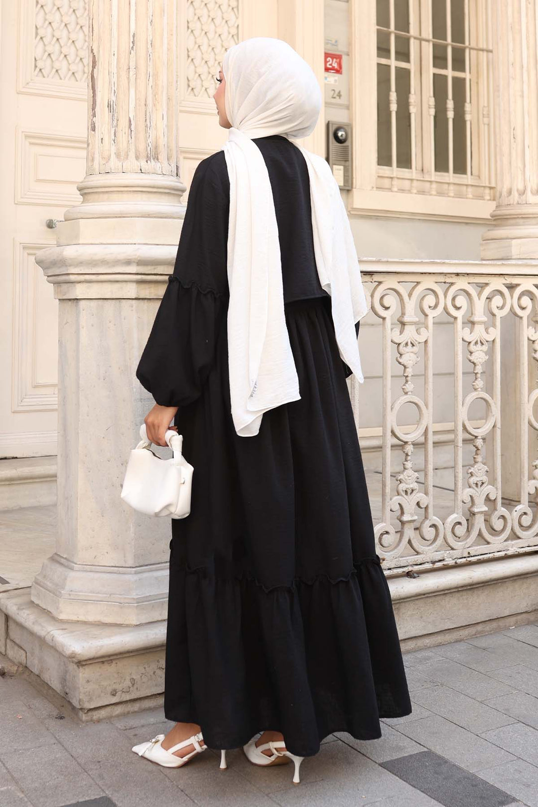 BNG Women Fiyonk Detaylı Elbise Takım Siyah 2271 - Perth