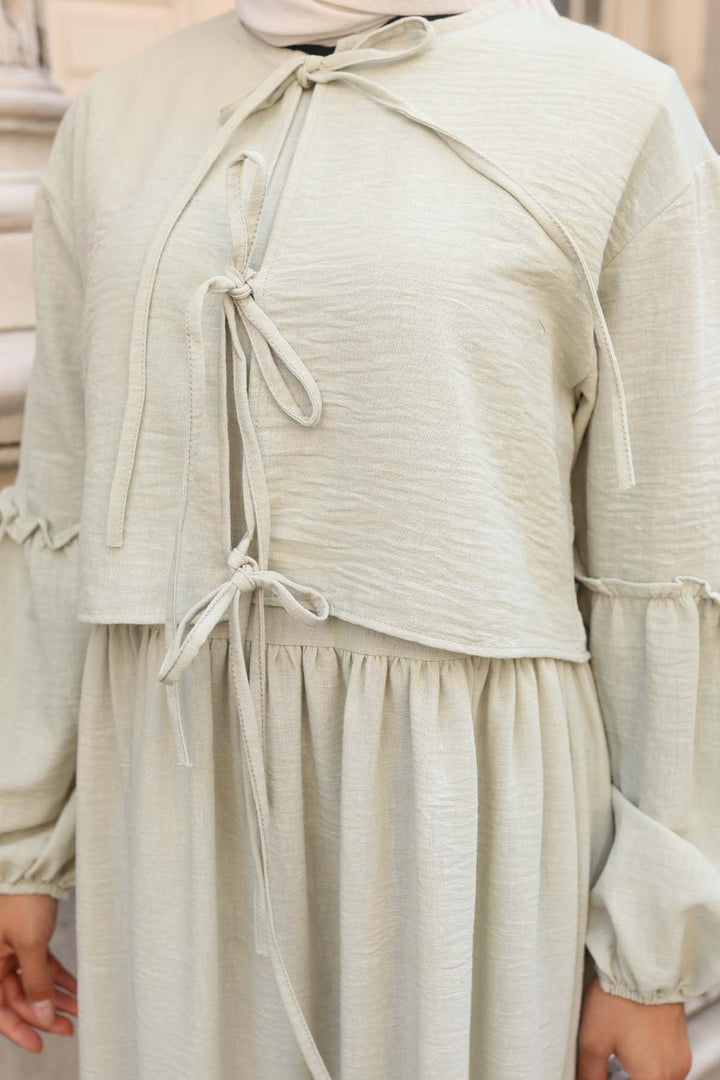 BNG Women Fiyonk Detaylı Elbise Takım Su Yeşili 2271 - Tenancingo