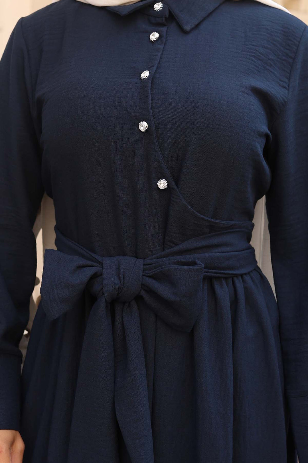 BNG Women Waist-Tied Hijab Dress Navy Blue 2304 - Tepatitlán de Morelos