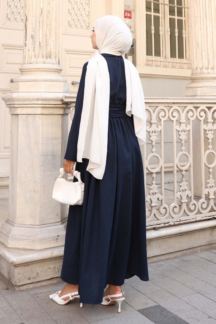 BNG Women Waist-Tied Hijab Dress Navy Blue 2304 - Tepatitlán de Morelos