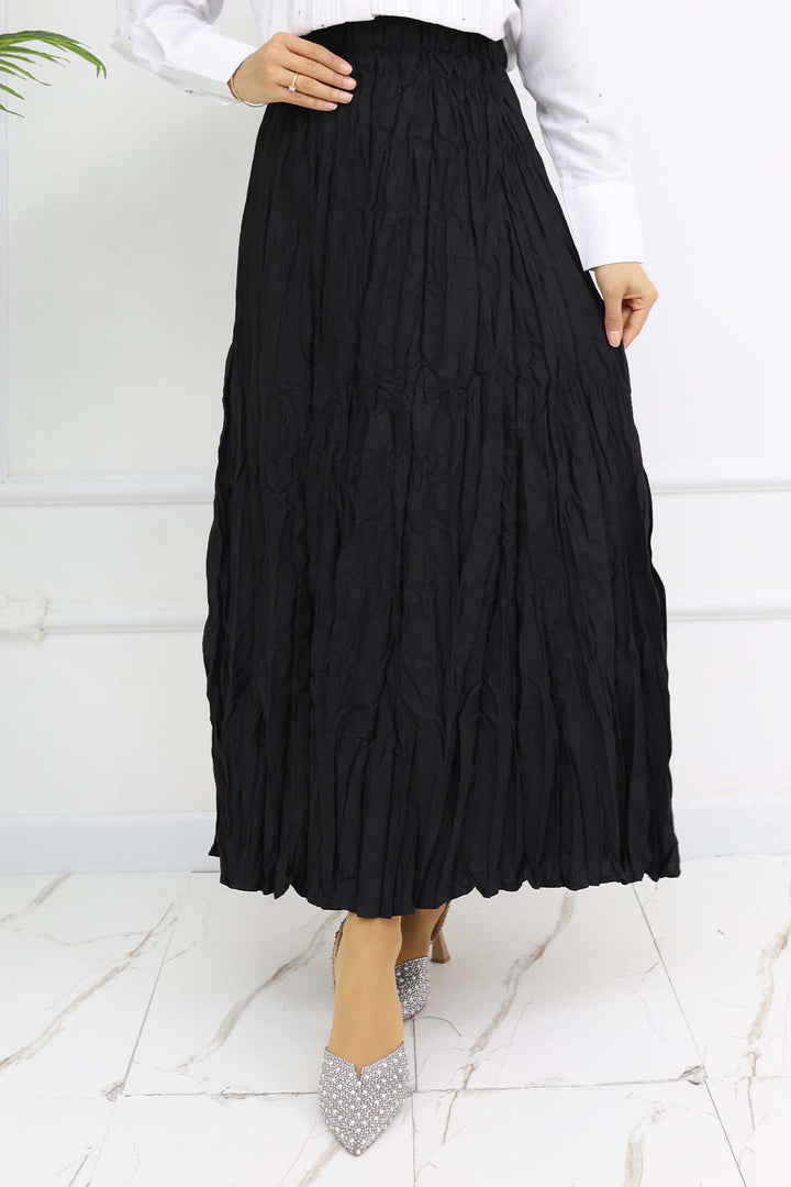 BNG Women Elastic Waist Pleated Skirt Black 3435 - Jesús María