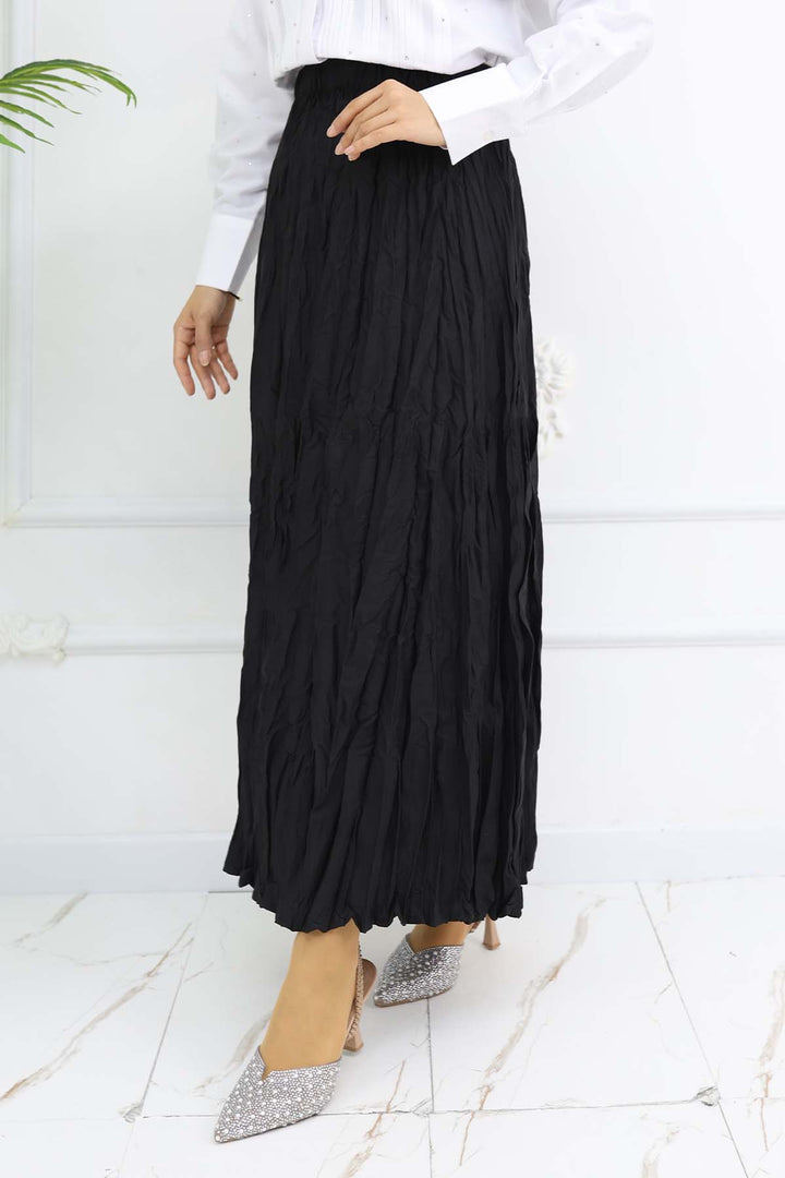 BNG Women Elastic Waist Pleated Skirt Black 3435 - Corbeil-Essonnes